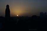 City Skyscraper Silhouette at Sunrise