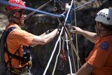 Highline Training with Two Men in Hardhats