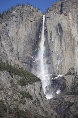 Yosemite Falls Cascading Down Granite Cliffs in Spring