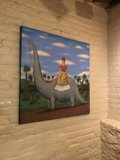 Woman and Elephant in a Mural