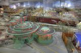 Miniature Cityscape with Train Display
