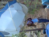 Setting Up Camp in the Forest Wilderness