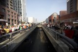 Urban Crowd on a Metropolis Bridge
