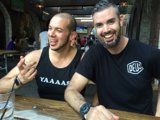 Friends hanging out at a local pub