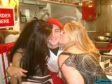 Romantic Kiss in a Diner