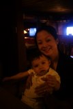 Mother, Baby, and Dog at Home
