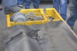 Yellow object attracts attention of group in construction site