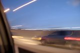 Blurred Wheels on the Open Road