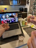 Working from home with a laptop