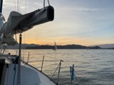 Serene Sailboat in Raccoon Strait