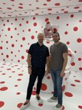 Standing Tall against Polka Dots