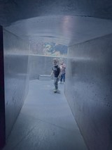 Children Exploring Underwater Aquarium Tunnel