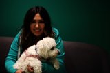 Woman and Her White Dog
