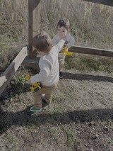 Children Playing with Toy Trucks Outdoors