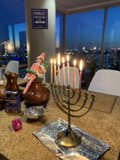 Festive Menorah on Table