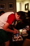 Red Shirt Boy in a Cozy Living Room