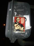 George W. Bush's Face Sticker on Traffic Light