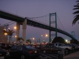 City Overpass with Cars and Lamppost
