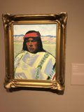 Portrait of a Native American Woman in a Golden Frame