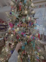 Whimsical Pastel Christmas Tree with Colorful Ornaments