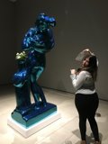 The Woman and the Blue Sculpture