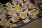 Cheese-topped Cups on a Tray
