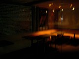 Blurry lights at a lively pub