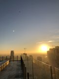 A Glowing Sunset Over the City Skyline