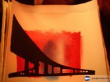 Red and Black Bridge Drawing