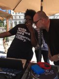 Questlove: Black Shirt and Corded Eyeglasses