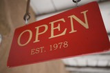 Vintage Red Open Sign Established 1978