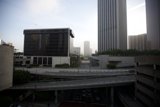 Urban Freeway with High-Rise Skyline