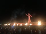 Flaming Performer on Stage