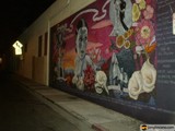 Nighttime Mural on City Building
