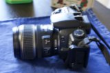 Digital Camera on Blue Cloth