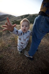 Toddler Reaches Out on Mount Diablo Hillside