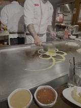 Chef Creating Art on Japanese Teppanyaki Grill