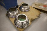 Trio of Steel Cooking Pots on Pallet