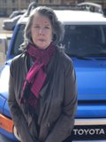 Blue Toyota Truck with Rhoda B