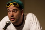 Blue-haired Entertainer on Stage