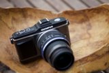 Classic Camera on Wooden Table