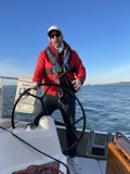 Captain Dave B steering his boat