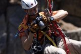 Adventurous Helmeted Photographer