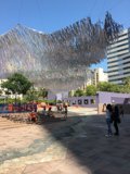 Hanging Sculpture in the City Sky