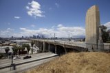 Overpass Freeway with Blue Sky