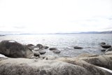 Serene View of the Lake and Rocks