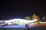 Illuminated sculpture at Coachella
