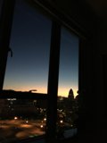 Night Silhouette of a Cityscape from a Window
