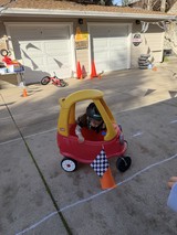 Child's Backyard Race Track Play Setup
