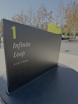 Modern Corporate Sign at Apple Campus Entrance